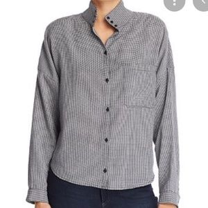 Joie black/white S houndstooth Ova Blouse women 227 top, $114